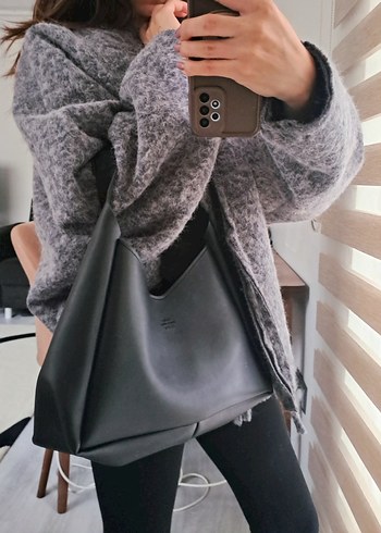 Diğer Siyah Deri Minimalist Kadın Çanta