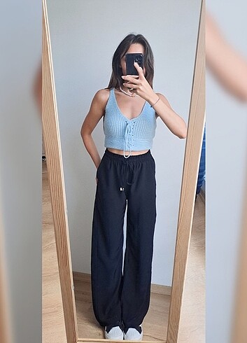 s Beden Örgü bluz/crop