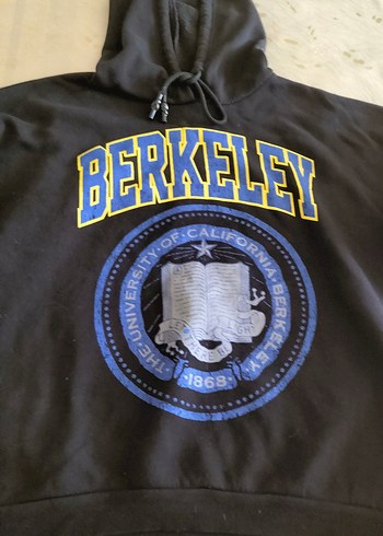 Diğer Siyah Baskılı Kapüşonlu Sweatshirt