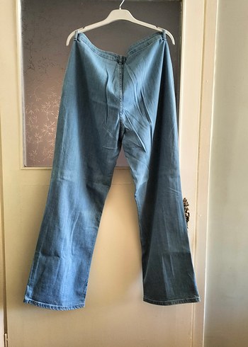 44 Beden Kadın Mavi Midi Denim Pantolon