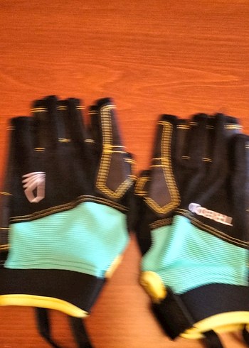 Erkek Turkuaz Biker Eldivenleri 15 17 yaş aralıgı - Görsel 3