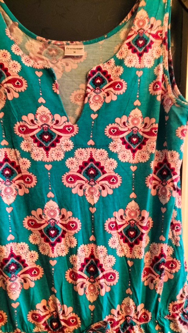 Turkuaz Renkli V Yakalı Bohem Tulum - Görsel 3