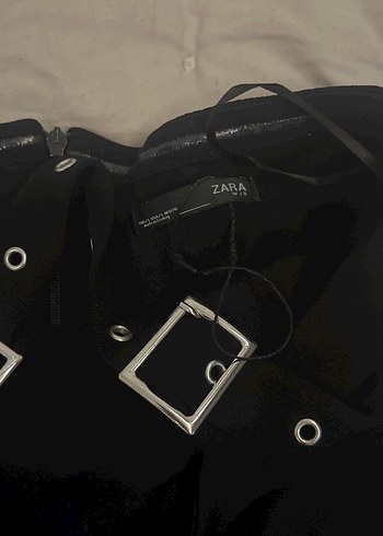 Zara Siyah Gotik Uzun Askılı Tulum