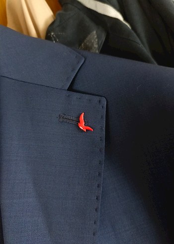 Diğer D'S damat classic yün karışımlı lacivert armürlü erkek takım