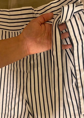 Çizgili Pilili Midi. Etek.  Bayan - Görsel 5