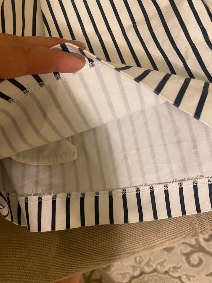 Çizgili Pilili Midi. Etek.  Bayan - Görsel 4