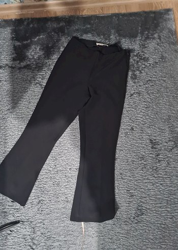 Mango Siyah Kadın Midi İspanyol Paça Pantolon