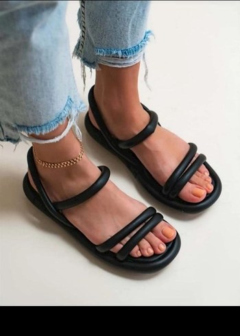 Diger Siyah Kadın Platform Sandalet