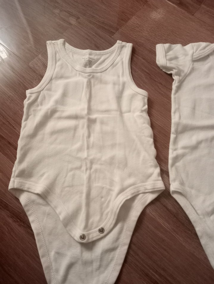 Beyaz Bebek Askılı Pamuklu Body - Görsel 2