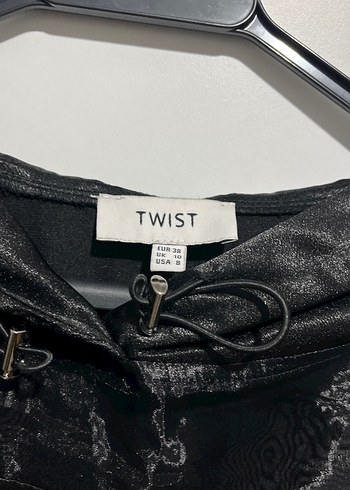 Siyah Kapüşonlu tül saten bluz - Görsel 4