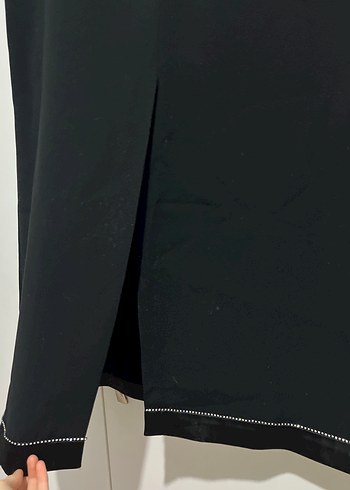 Uzun Kollu Siyah İşlemeli Kadın Etek Ceket Takım - Görsel 9