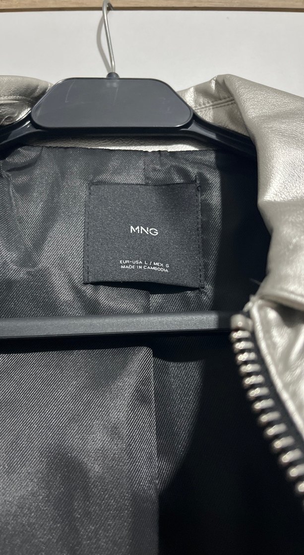 Gri Parlak Deri Kadın Ceket - Görsel 4