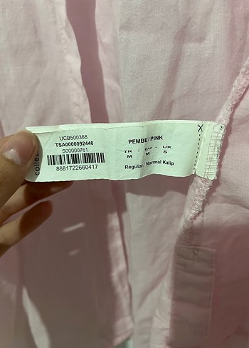 Pembe Keten Düğmeli Uzun Kollu Kadın Gömlek - Görsel 4