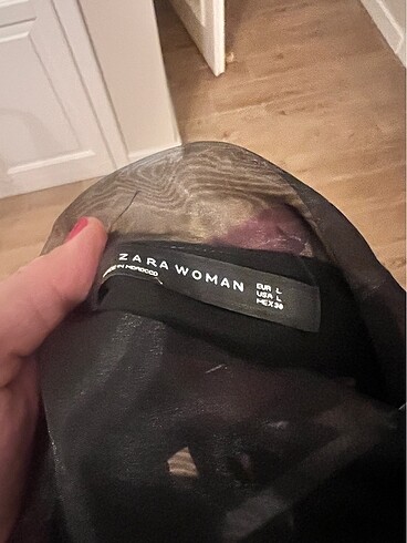 l Beden siyah Renk Zara tül gömlek
