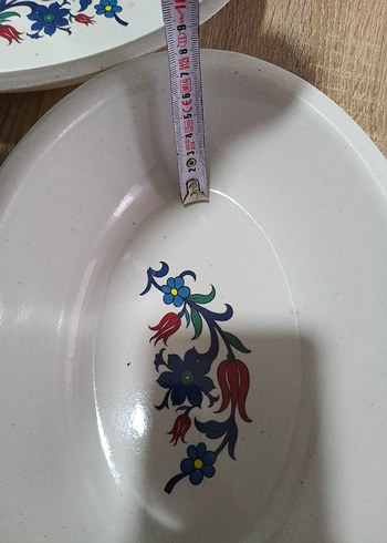 Beyaz Desenli Geleneksel melamin Tabak - Görsel 6