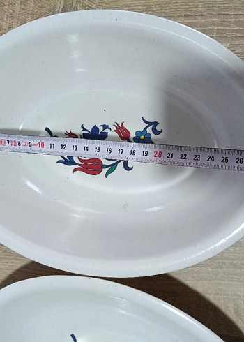 Beyaz Desenli Geleneksel melamin Tabak - Görsel 2