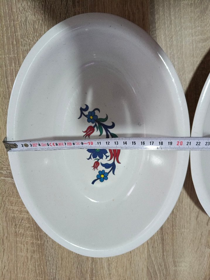 Beyaz Desenli Geleneksel melamin Tabak - Görsel 3