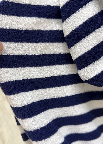 Çizgili  mayo üstü tulum - Görsel 3