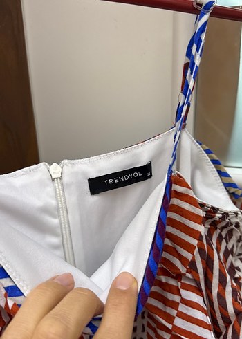 Desenli, Askılı mini elbise - Görsel 2