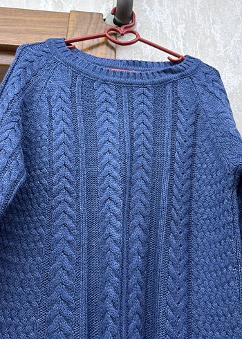 Uzun Kollu Yüksek Yakalı Örgü Kadın Kazak - Görsel 4