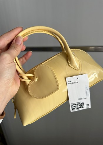 H&M Pastel Sarı Parlak Kadın El Çantası