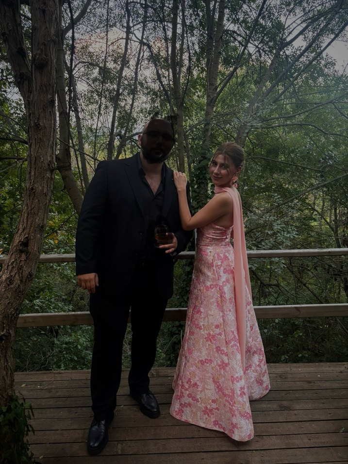 Pembe Straplez Uzun Bohem Gelinlik - Görsel 2