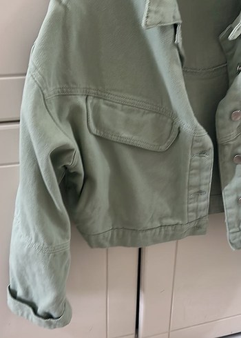 Koton Yeşil Düğmeli Kadın Denim Ceket