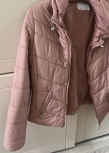 Bershka Bej Midi Kadın Fermuarlı Mont