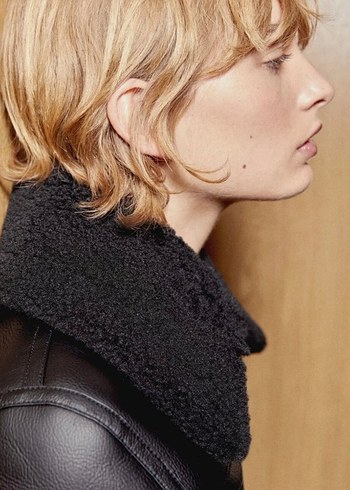 Mango içi kürk deri ceket - Görsel 3