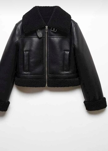 Mango içi kürk deri ceket - Görsel 6