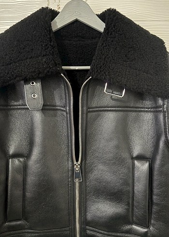 Mango içi kürk deri ceket - Görsel 9