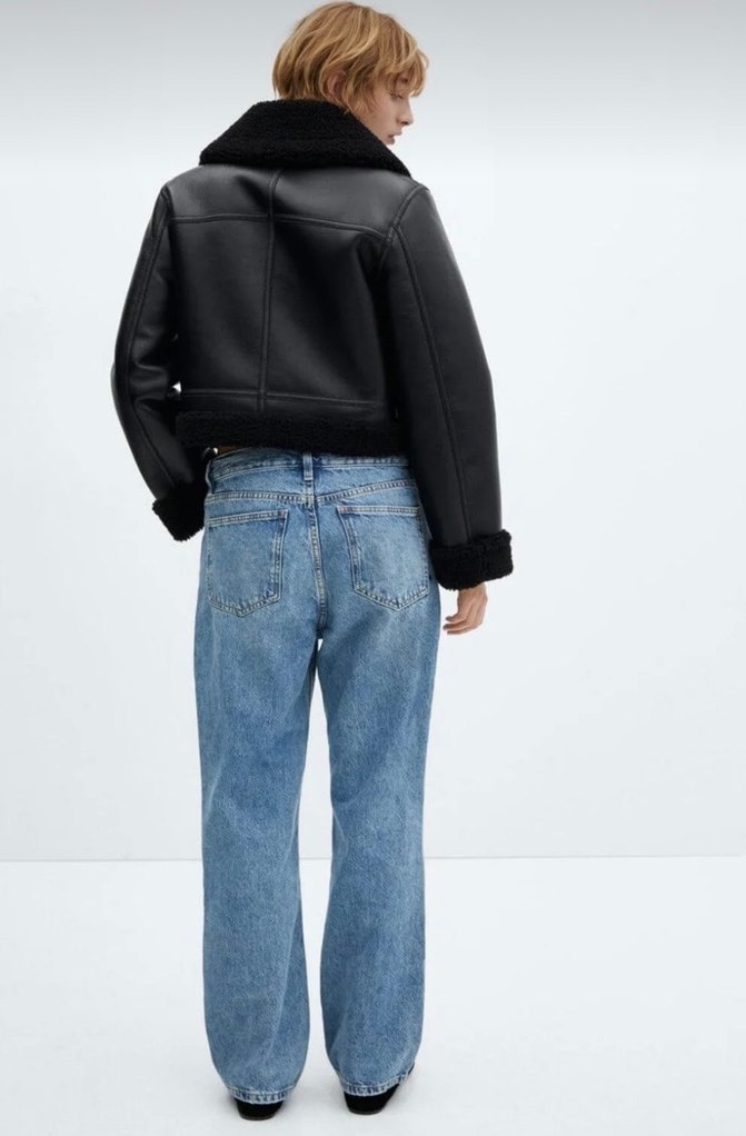 Mango içi kürk deri ceket - Görsel 5