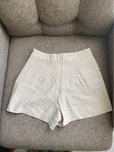 Keten şort - Görsel 6