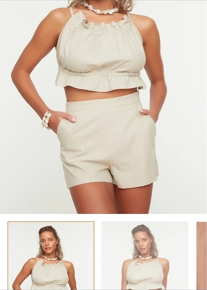 Keten şort - Görsel 2