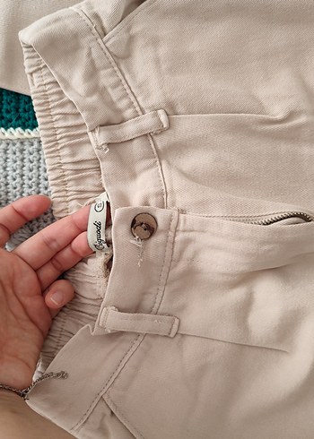 s Beden Bej Kadın kumaş Pantolon