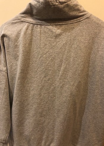 Diğer Gri Yüksek Yakalı Kadın Sweatshirt