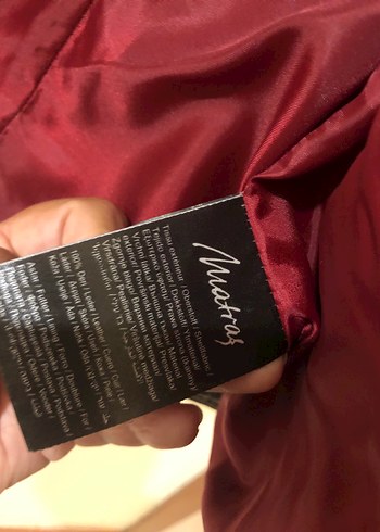 Matraş Orijinal Matraş deri yelek.Bordo Nakışlı Düğmeli Deri Kadın Yele