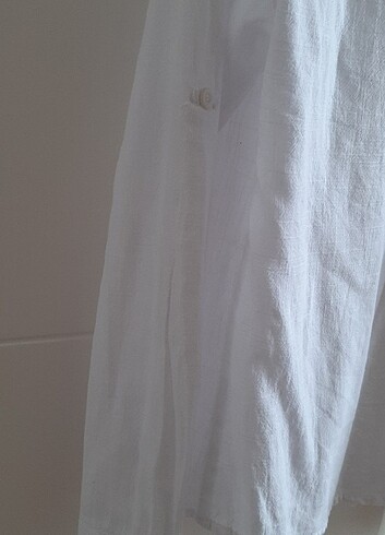Unisex beyaz dokuma gömlek  - Görsel 4