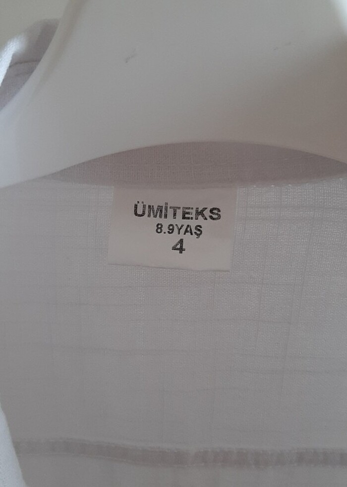 Unisex beyaz dokuma gömlek  - Görsel 3