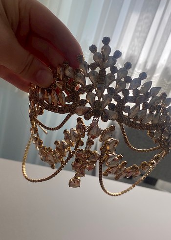 Altın Renkli Boncuklu Gelin Saç Aksesuarı - Görsel 3