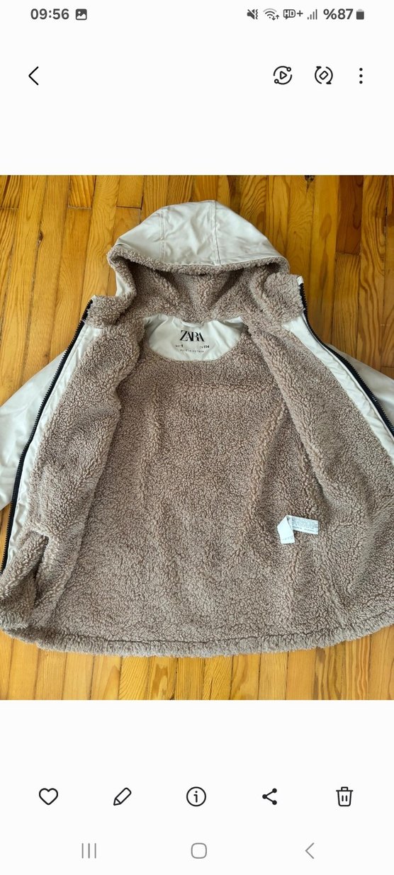 Zara.Kalın mont .Su geçirmez.içi polar - Görsel 2