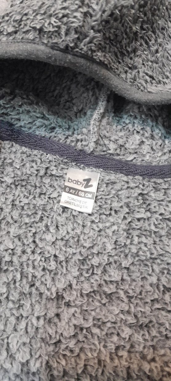 Gri Kapüşonlu Erkek Bebek Tulum.Sıcak tutuyor - Görsel 5