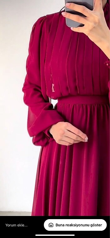 s Beden bordo Renk Şifon abiye
