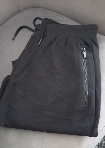 Erkek Siyah Fermuarlı Rahat Kesim Eşofman - Görsel 2