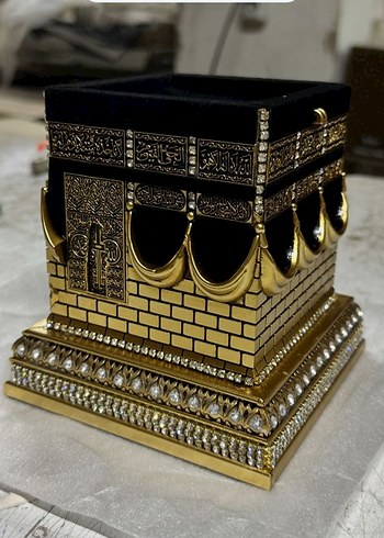 Altın Renkli Parlak dekoratif biblo Kabe maket