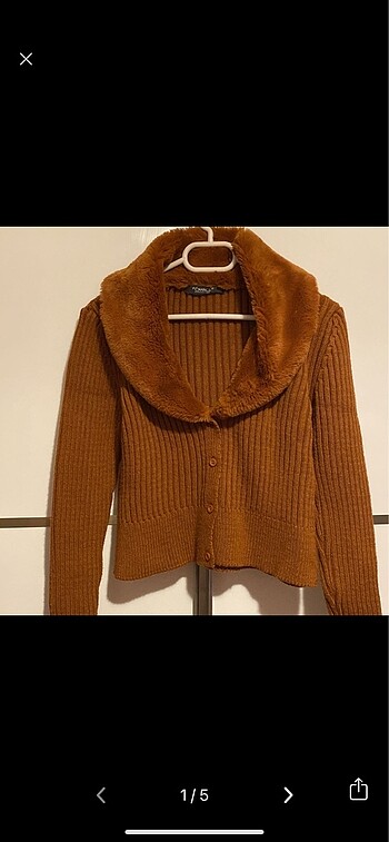 Peluş yaka hırka
