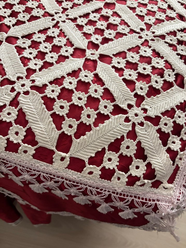 Bordo el emeği Nakışlı Yatak Örtüsü - Görsel 3