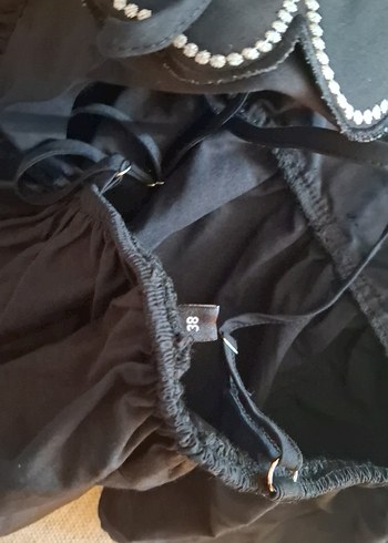 Nakışlı Siyah Mini Büstiyer - Görsel 5