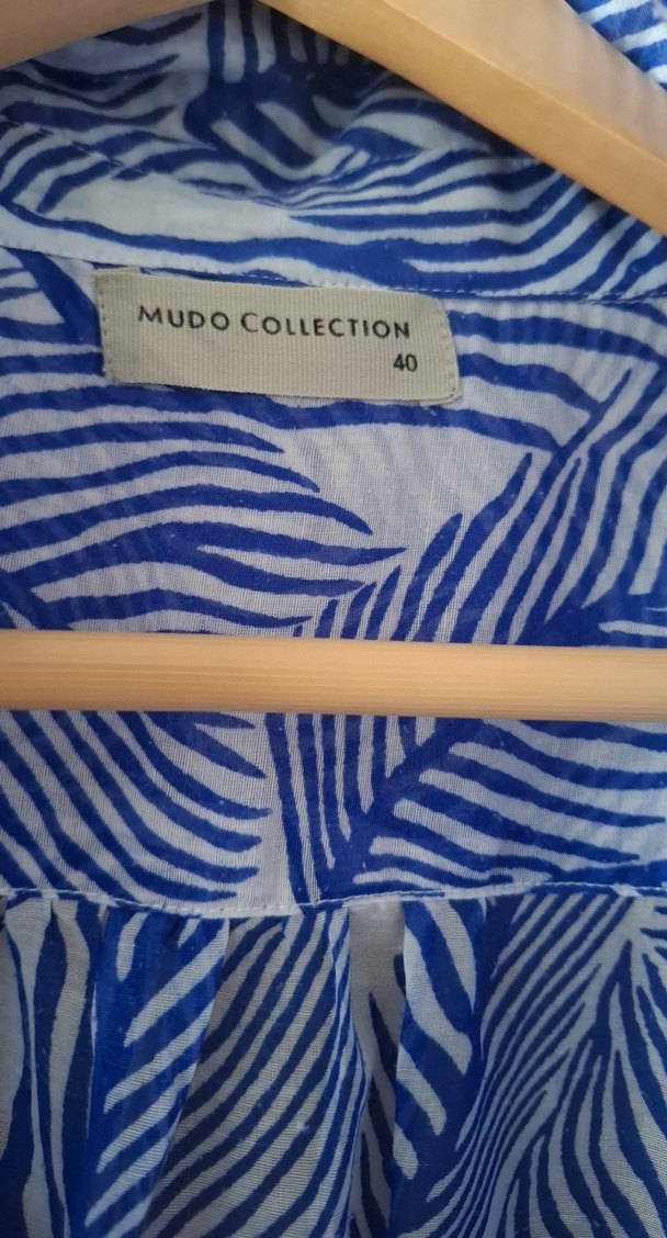 Uzun Mavi Bohem Kadın Kimono - Görsel 5