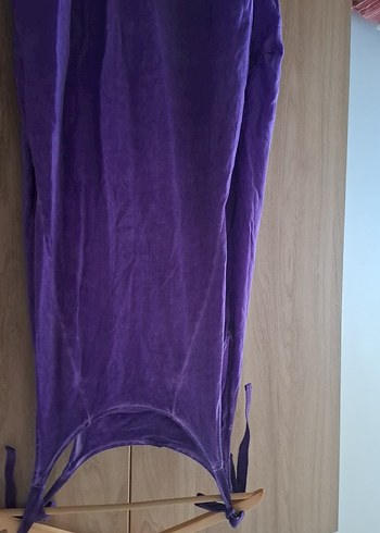 Mor Keten Midi Bohem Elbise - Görsel 8